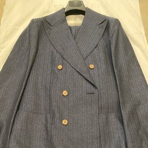 Double breasted, Blue / pinstripe, pure wool suit